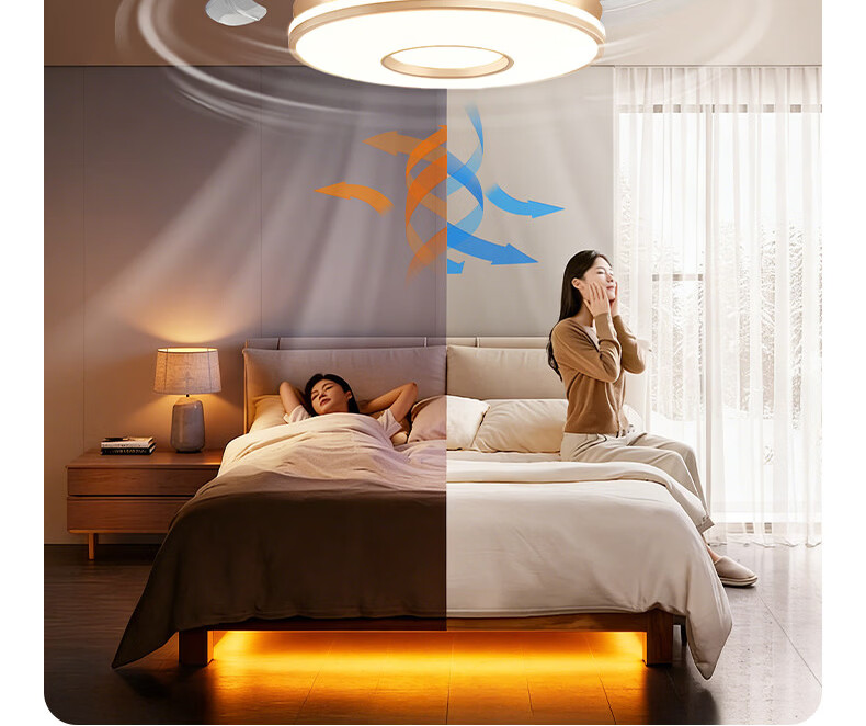 ASUS Lighting American Cree LED Silent Fan Light Modern Gold Invisible Blade Ceiling Fan Light for Dining Room and Bedroom 17