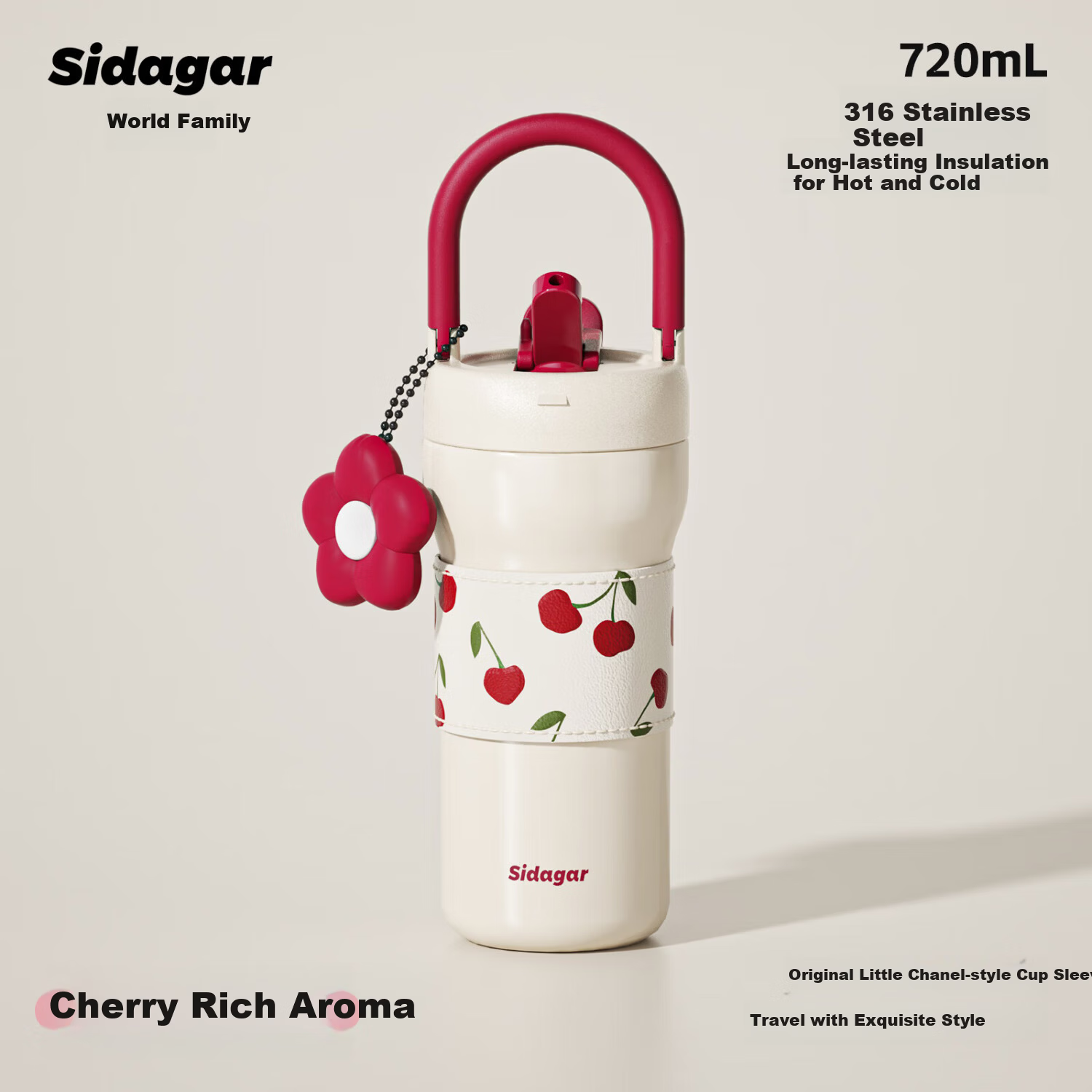 Shijia Large Capacity Insulated Water Bottle for Women High-Value 316 Stainless Steel Portable Coffee Mug Office Desk Cup