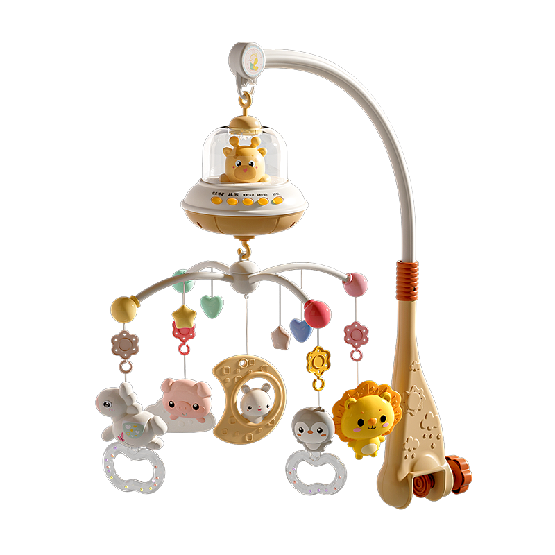 MKK Newborn Crib Mobile 0-1 Year Old Baby Toy 3-6 Months Rotating Bed Bell Hanging Car Pendant with Suspension Bracket