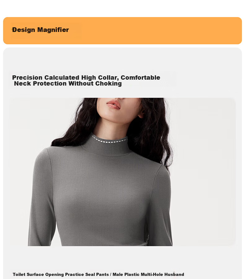 Banlian Padded Chest Base Layer Half Turtleneck Thermal Long Sleeve Fleece Winter Top 30