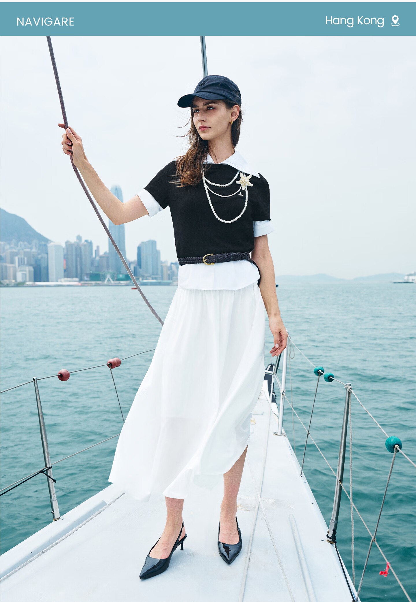 Navigare Small Sailboat Basic Short Sleeve T-Shirt Women 2026 New Round Neck Solid Color Knit Top 2325506507 4