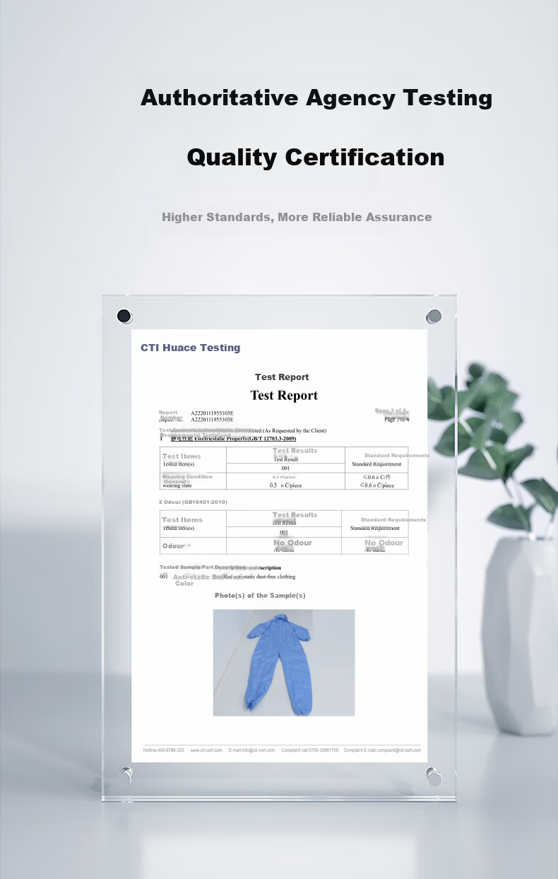 NXG One-Piece Anti-Static Coverall with Hood Dustproof Cleanroom Suit Electronic Factory Work Protective Clothing Blue XXL 3