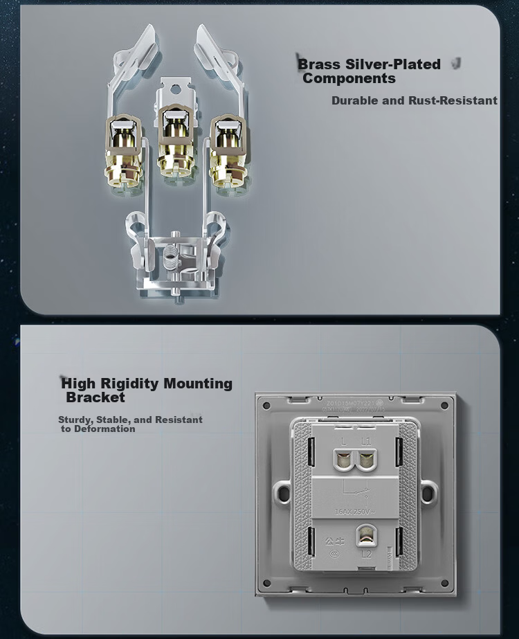 BULL Switch Socket G57 Butterfly Ultra-Thin Series 10A Five-Hole Socket G57Z223 Distant Mountain Gray Pack of 10 10