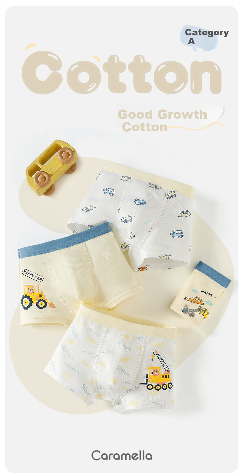Caramella Boys' Cotton Breathable Boxer Shorts Spring Summer Kids Underwear 2