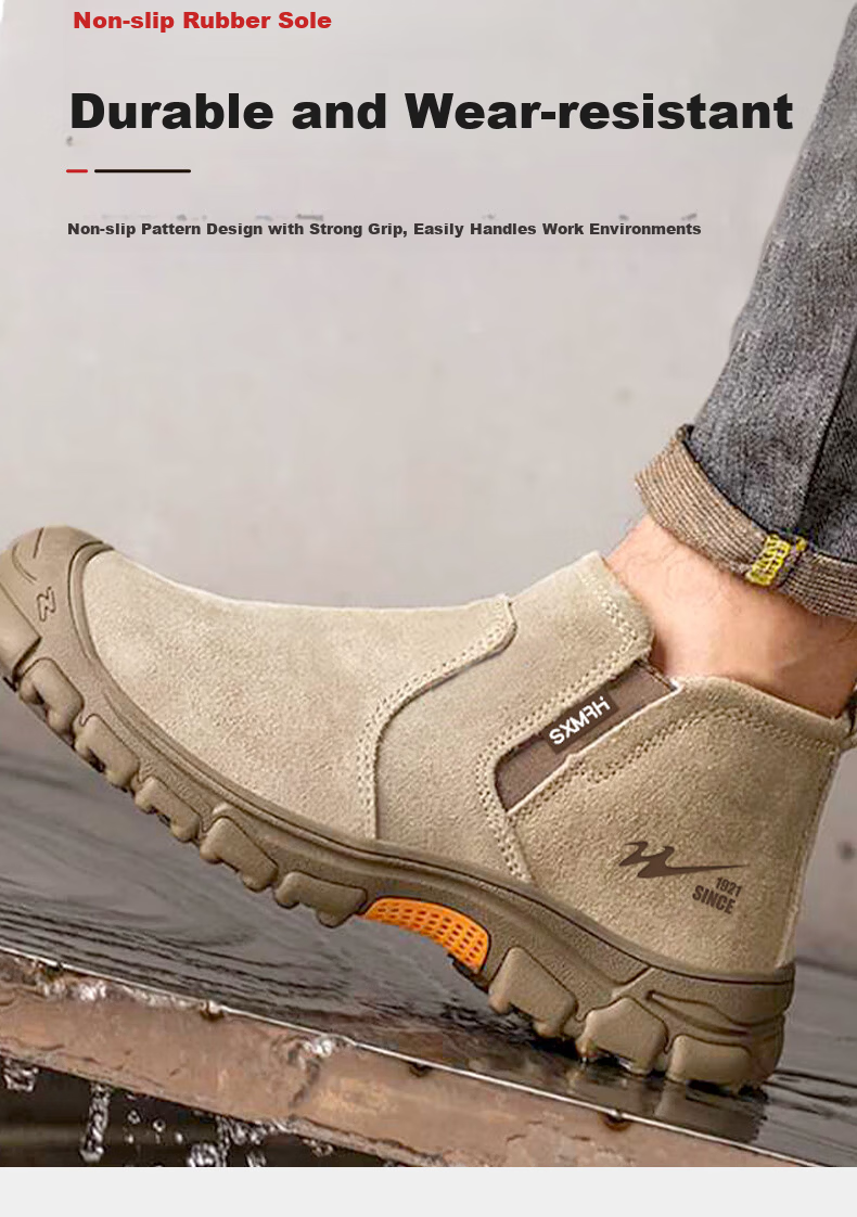 Shuangxingbate Safety Shoes for Men, Anti-Smashing And Puncture-Resistant Plastic Toe Cap, Welding Non-Slip Protective Work Shoes SX-22 Size 42 9