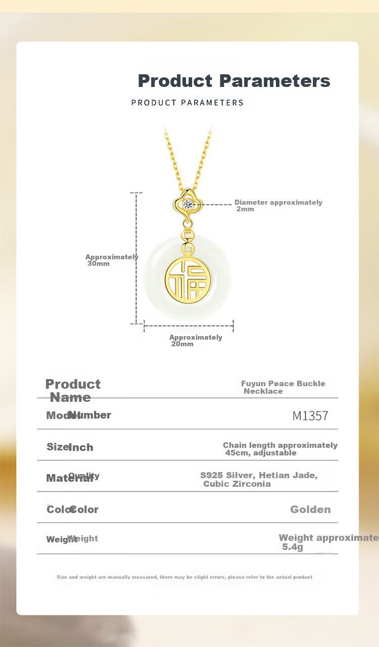 Qike Natural Pearl Necklace with Peace Buckle And Hetian Jade Pendant, Authentic Practical Gift for Wife Or Girlfriend on Valentine's Day 18