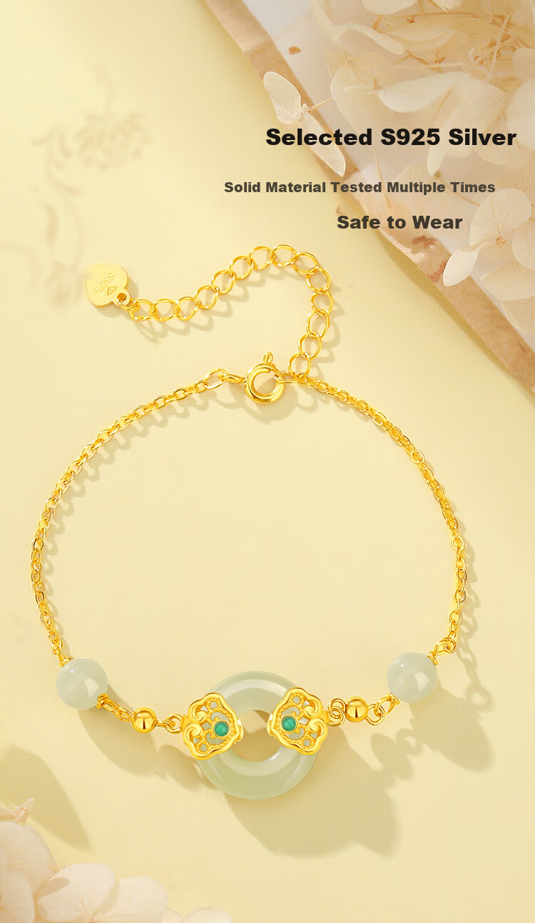 Sino Gem Ruyi Peace Silver Bracelet for Women Luxury High-End Birthday Gift Elegant Jewelry for Wife Mom Girlfriend 11