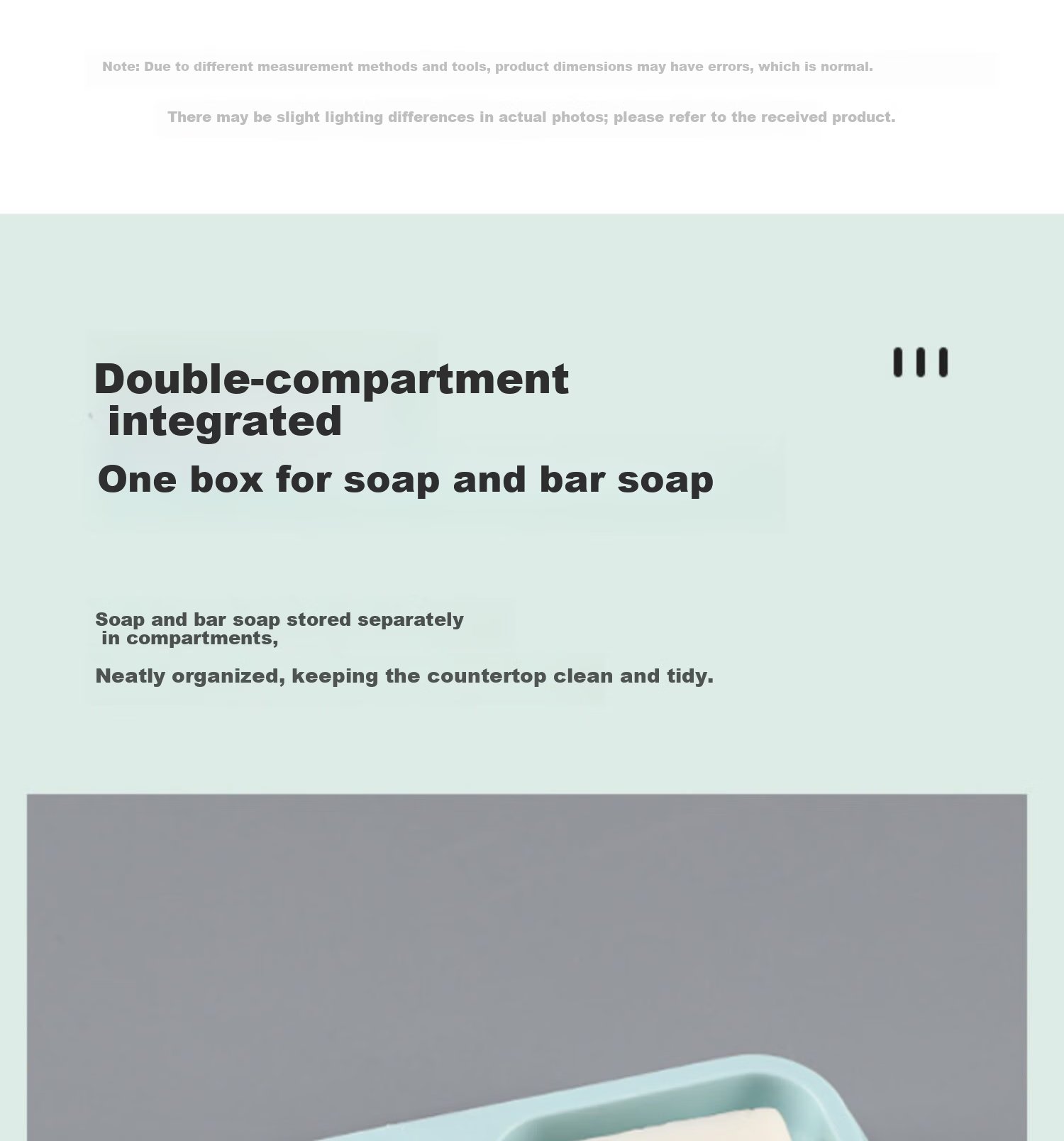 CHAHUA Saio Round Soap Dish Soap Holder Double-Layer Draining Soap Box 1 Piece 3