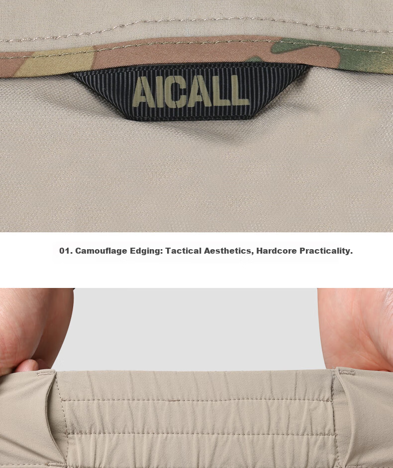 Free Soldier Peak Spring Summer Shorts Teflon Three-Defense Men's Work Shorts Breathable Sun Protection UPF50+ Light Gray 36W/10L 22