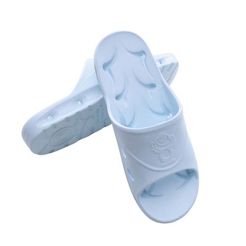 BAIHOU Bathroom Shower Side Drainage Non-Slip Massage Couple Home Use Cool Slippers for Men, Light Blue, Size 47-48