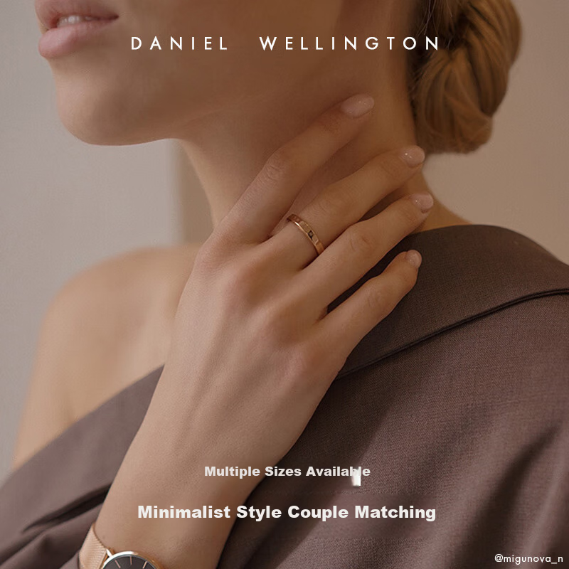 Daniel Wellington DW Ring for Women [520 Gift for Girlfriend] Classic Couple Ring Rose Gold Size 48 DW015