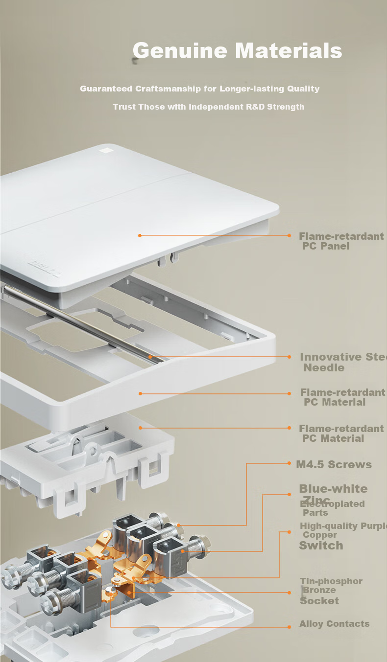 DELIXI CD821 Double Switch Single Control, 86-Type Fluorescent Indicator Large Panel, One-Key Dual Control, Ceramic White, Living Room 9