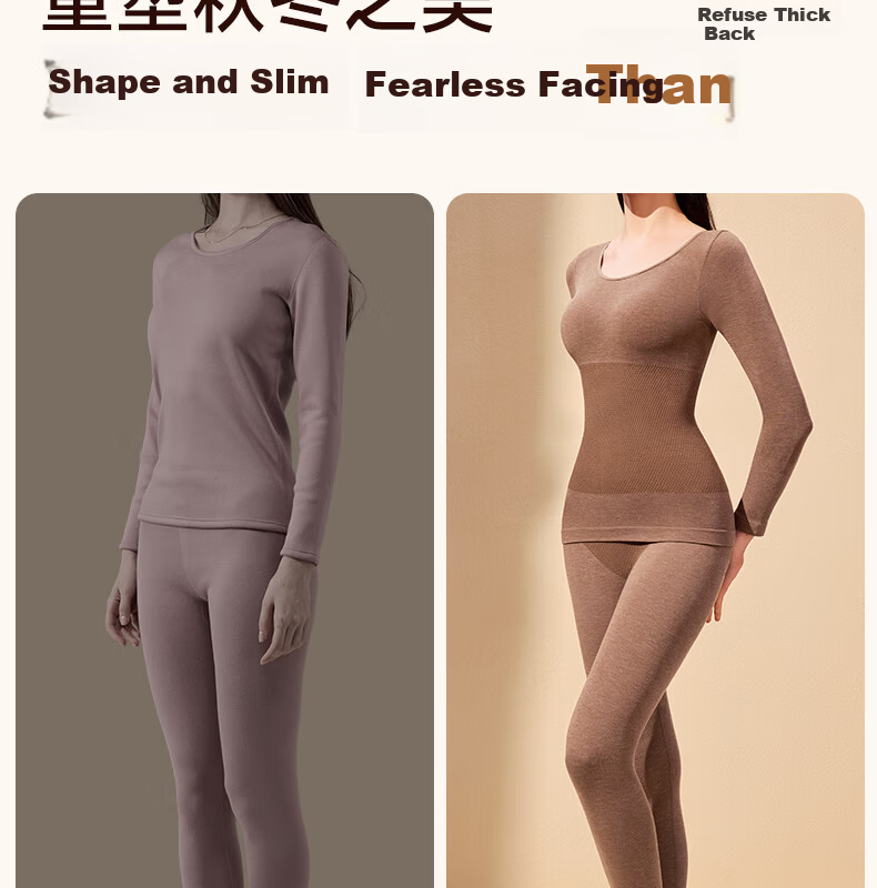 GRACEWELL Women's Thermal Wool Underwear Set Slim Fit Autumn Winter Body Shaping Long Johns Black Gray L 5