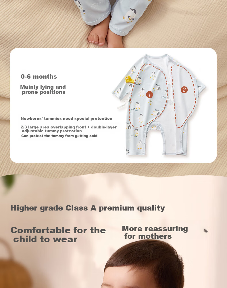 October Crystal Baby Romper Autumn Winter Unisex Infant A-Class Cotton Long Sleeve Homewear 14
