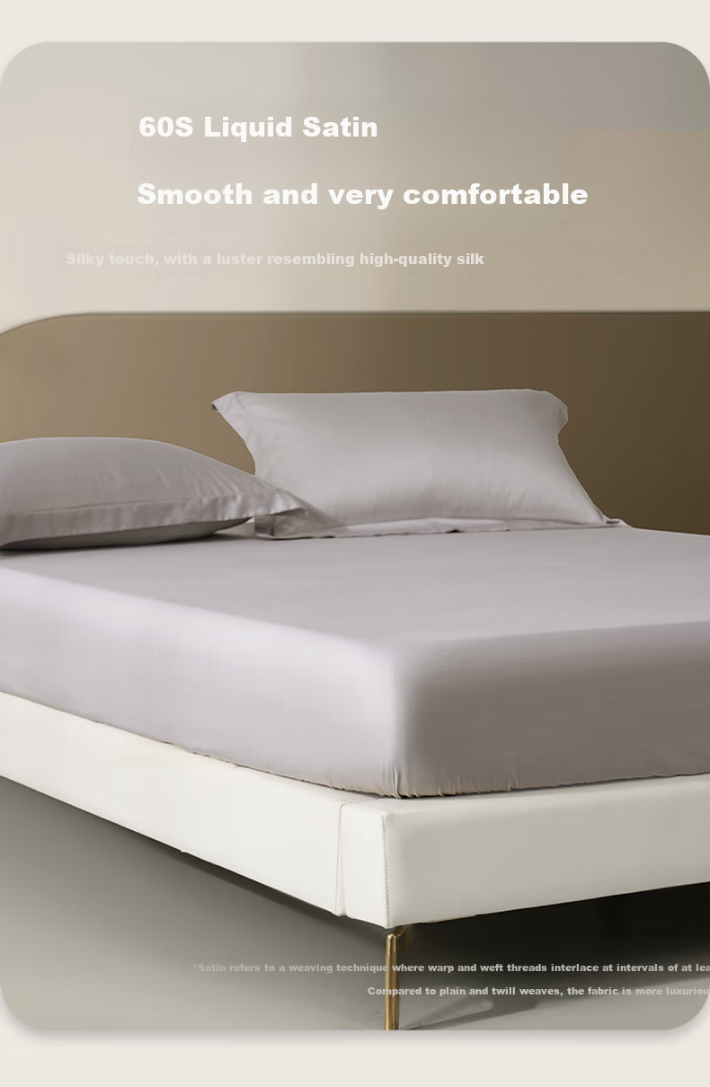 Bellees 100% Cotton Long-Staple Cotton Fitted Sheet Pure Cotton Mattress Cover Full Wrap Anti-Dirt Fitted Sheet 60S Long-Staple Cotton 5