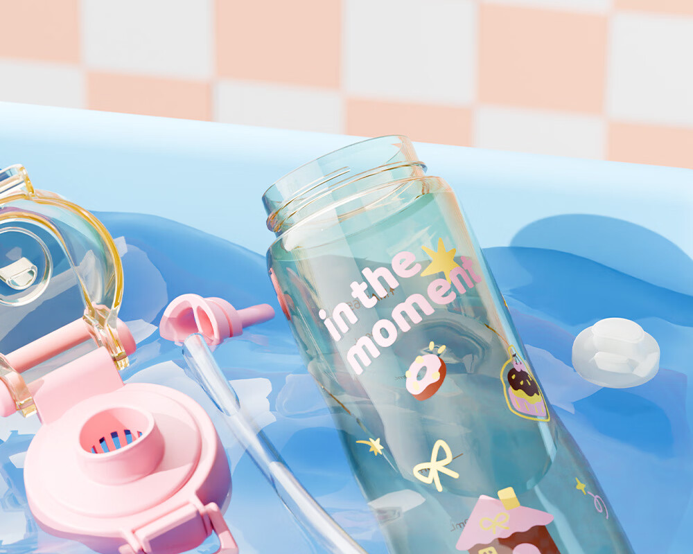 FUGUANG Children's PPSU Dual-Use Straw Cup Student School Water Bottle for Boys and Girls Pregnant Women High-Temperature Resistant Plastic Cup 18