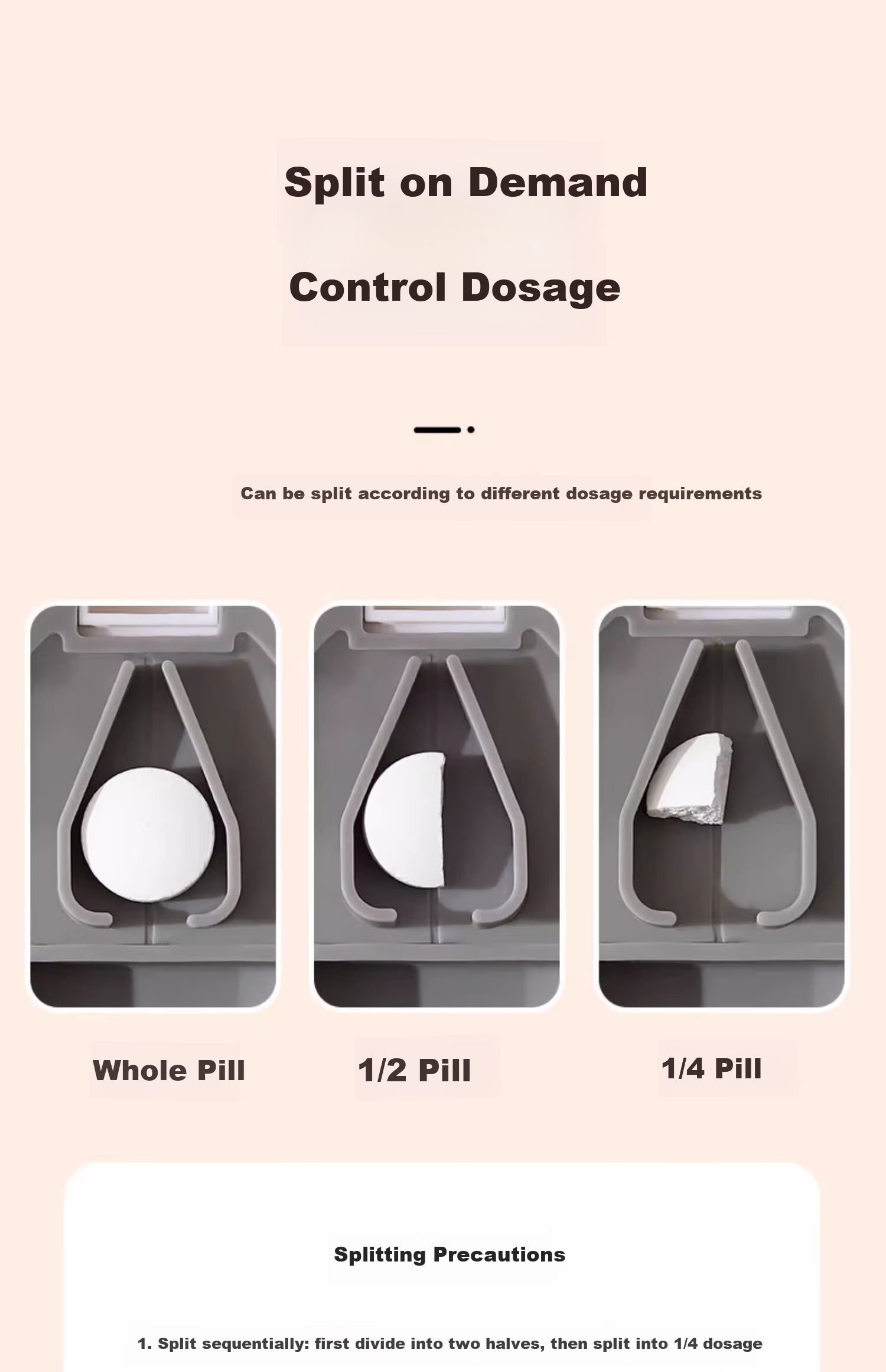 BaiCaoYuan Pill Cutter and Divider, Portable Medicine Tablet Splitter with Four Compartments 10