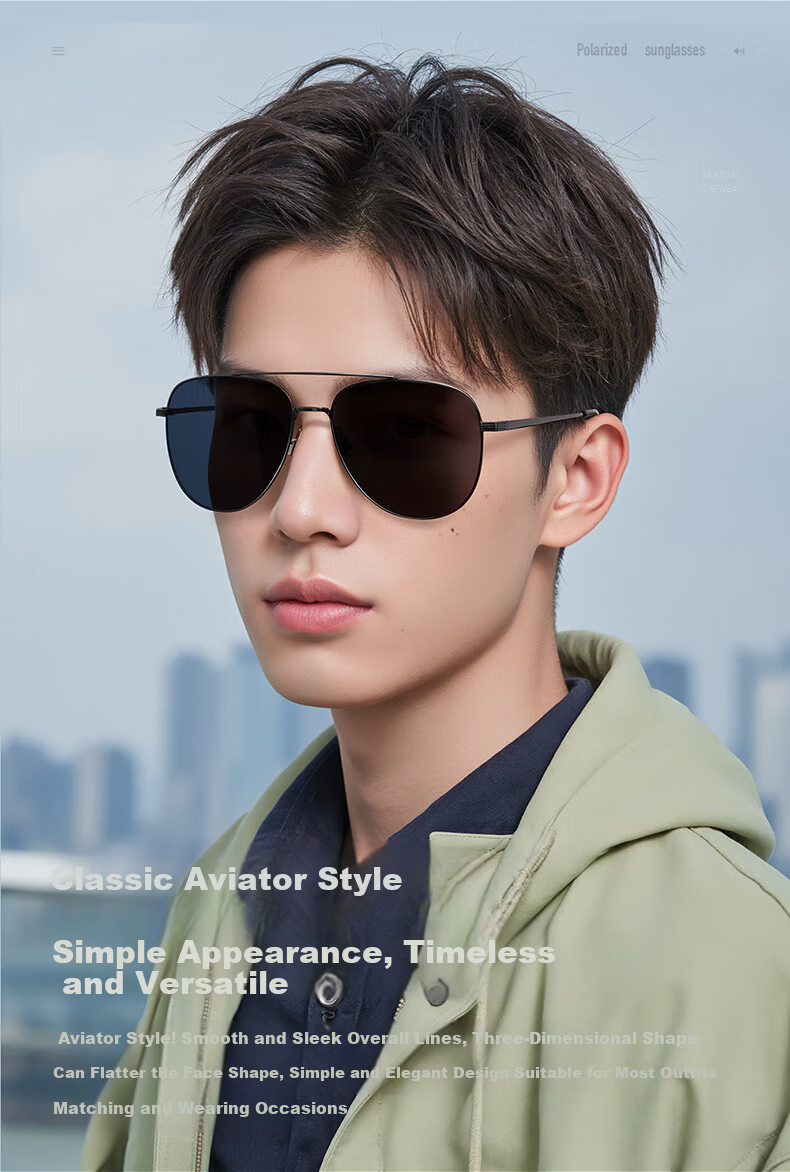CAXMAN Pilot Sunglasses Men Polarized Nylon Fishing Driving Glasses Anti-Glare Frog Mirror GU1 1