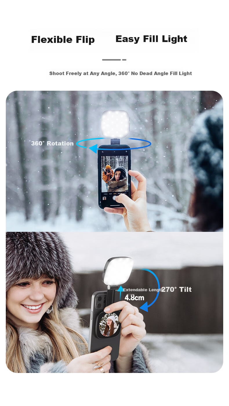 NEEWER RGB Magnetic Full-Color Portable LED Pocket Bi-Color Temperature Fill Light for Mobile Phones Live Streaming Photography Light for Mirrorless Cameras Flash Indoor Portrait Constant Light 13