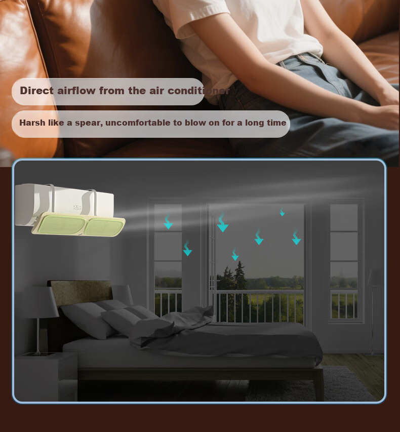 Naxiannv Air Conditioner Wind Deflector, Patented Design with Exclusive Color Scheme, Mirror Series, Blue, 90cm NG-3 5