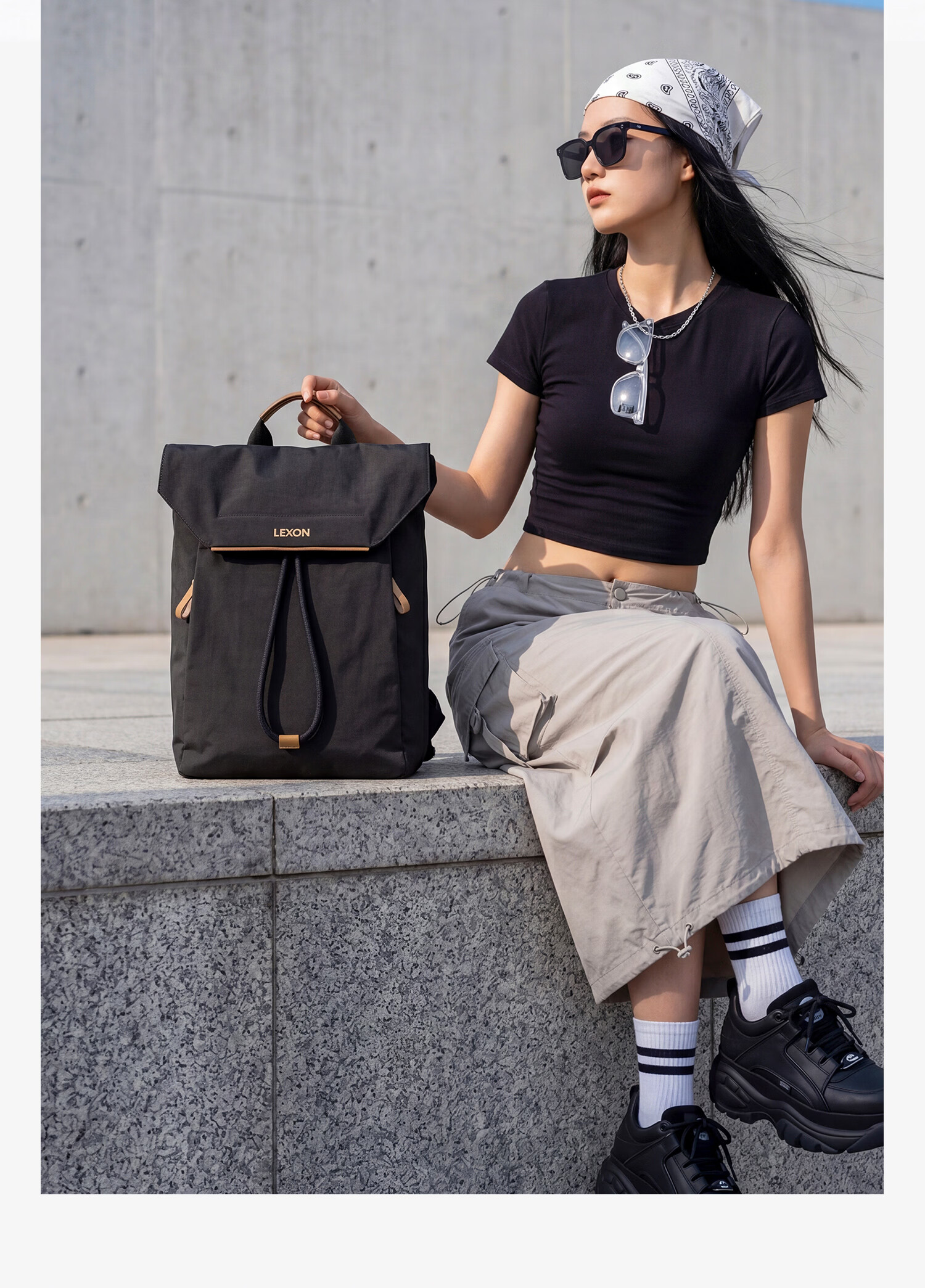 LEXON Outdoor Backpack Large Capacity Travel Bag for Men and Women Student School Bag 16-inch Laptop Bag Casual Versatile 4