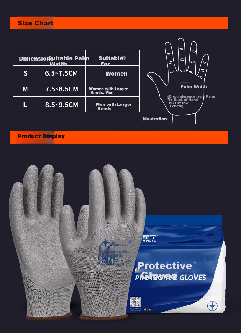 Xingyu Labor Protection Gloves 12 Pairs M Size Wear-Resistant Non-Slip Industrial Work Gloves for Construction Carpentry Labor Protection 9