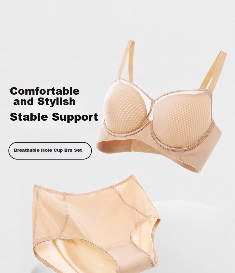 Ordifen Women's Lightweight Breathable Seamless Smooth Large Cup Bra Set XB4210 1