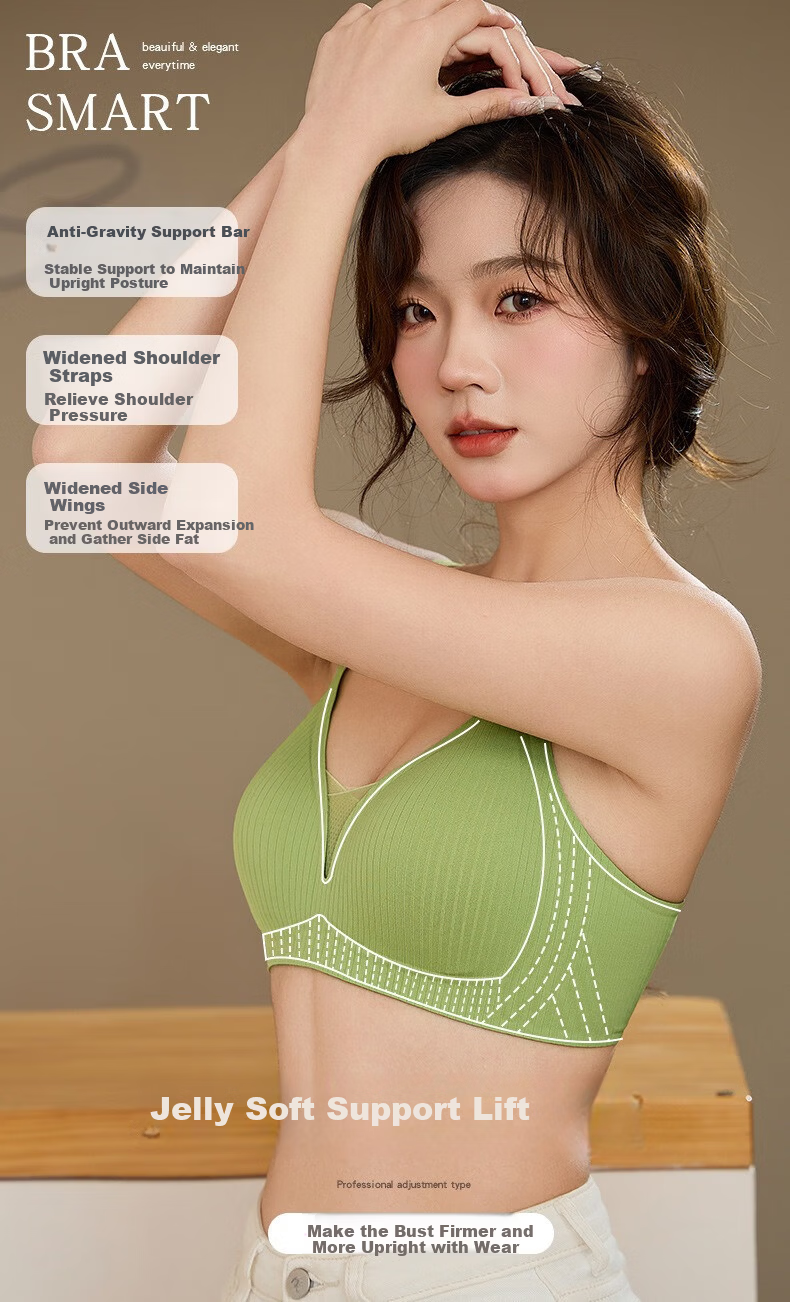 GRACEWELL Seamless Nude Sensation Women's Small Bust Push-Up Bra Anti-Sagging Side Support Anti-Expansion Lift Thin Autumn Winter Edition 6