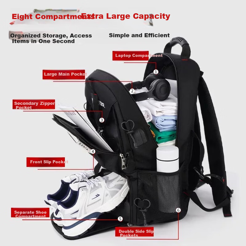 Warrior Men's Backpack Travel Business Double Shoulder Bag 90L Large Capacity School Bag Outdoor Hiking Lightweight Luggage Bag