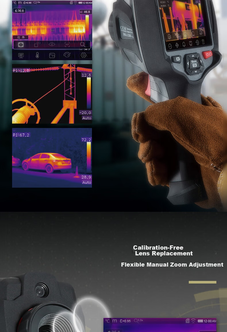 CEM DT-9887H Infrared Thermal Imager HD Floor Heating Electrical Leakage Detection Thermal Camera Touchscreen Smart Connectivity 3