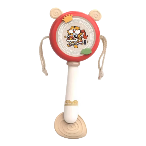 COOKSS Baby Rattle Teething Toy Newborn 0-1 Year Old Infant Teether Soothing Grasp Training Handheld Drum Bell