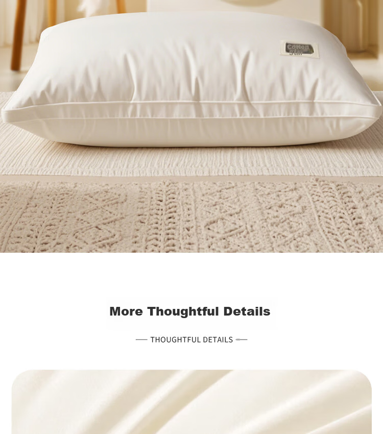 ZiiU Hotel Pillow Class A Pure Cotton Home Neck Support Pillow Core Washable Pair 48*74cm 12