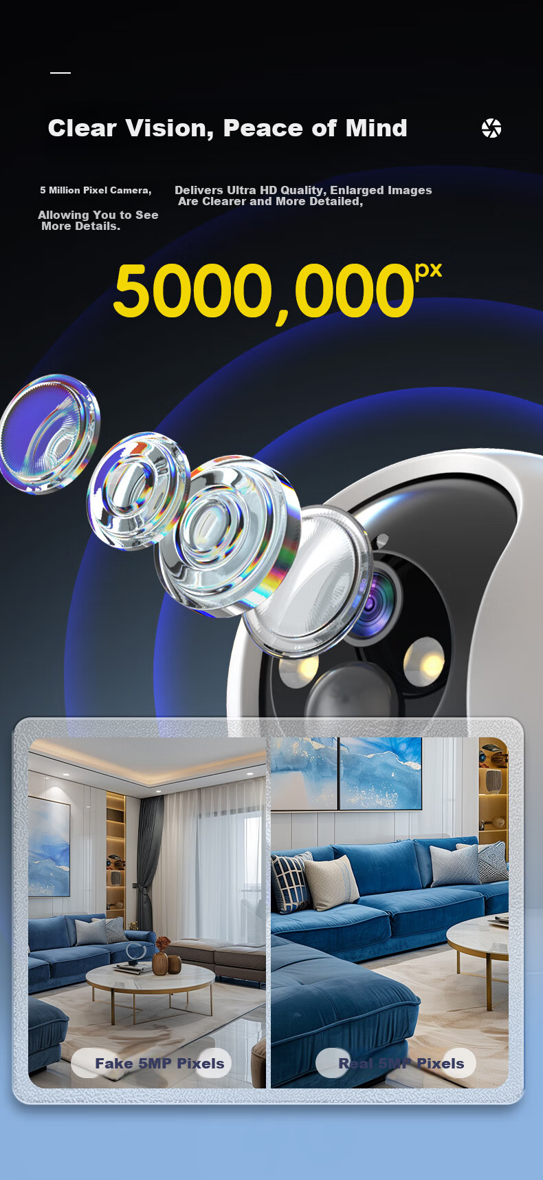 Boorgeel Wireless Battery-Powered Dual Camera AI Surveillance System, 360-Degree Coverage with Night Vision, Ultra-Clear 10MP Panoramic WiFi Remote Monitoring for Indoor And Outdoor Use 7