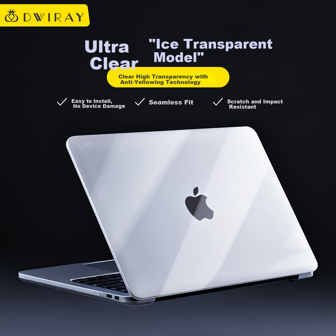 DiYi Workshop Compatible Apple MacBook Air 13 M3/M4/M5 Laptop Protective Case MacBook Air 13.6 M2 Accessories Ultra-Thin Crystal Clear Shockproof Shell