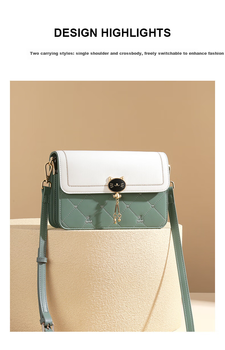 TUCANO Women's Leather Shoulder Bag Crossbody Luxury Colorblock Small Square Bag Mother's Day Birthday Gift 5