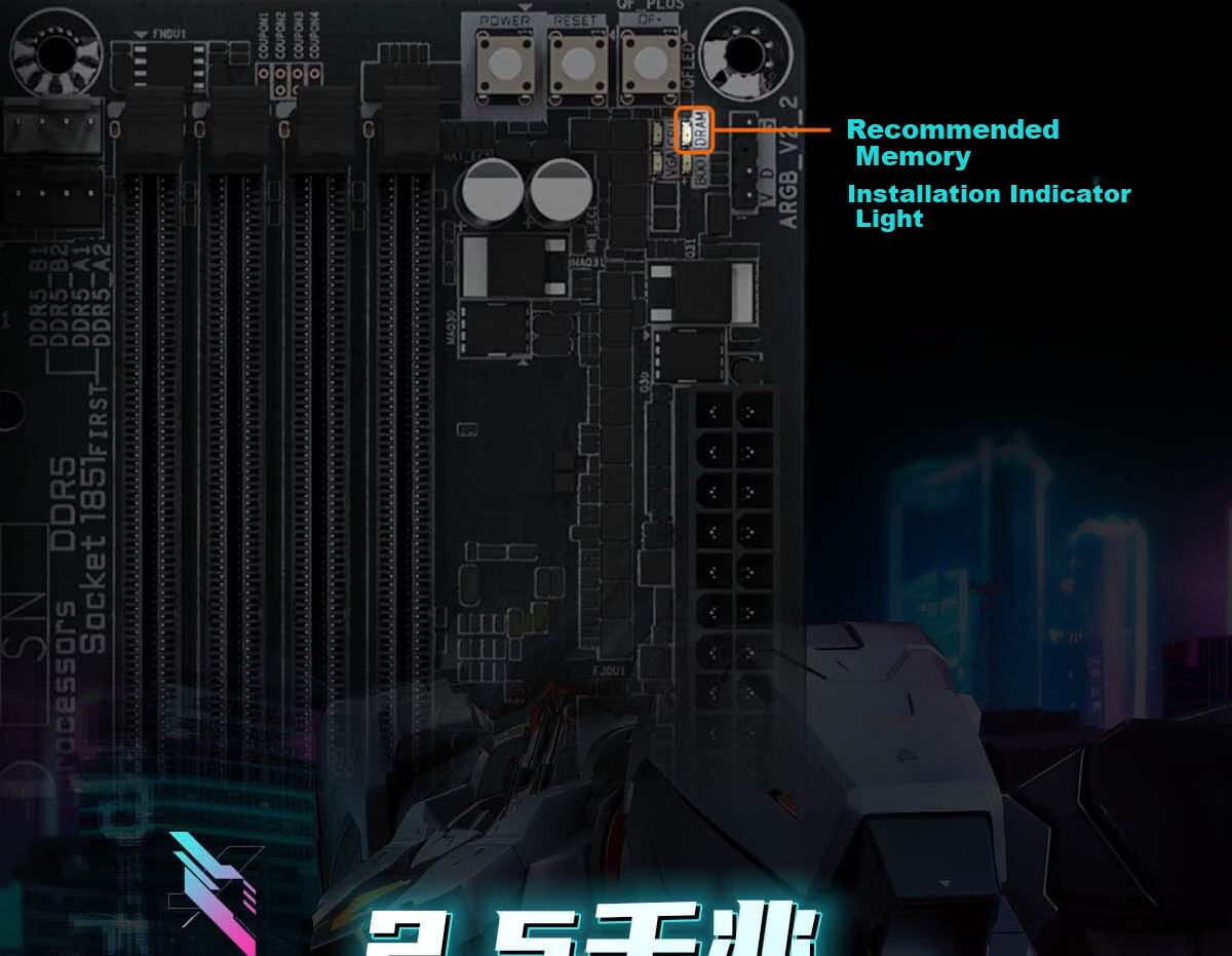 GIGABYTE B860M AORUS ELITE WIFI6E DDR5 Motherboard Compatible with CPU Ultra U7-265K 245K LGA 1851 18