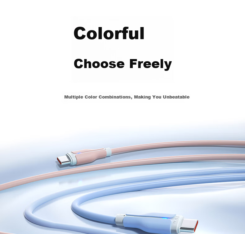 Nengshi Type-C Data Cable, 100W Fast Charging, 6A Charging Cord, Suitable for Huawei Mate70, Honor, Xiaomi 14/13/OPPO Android USB-C Phones, 1.5 Meters, Lucky Pink 14
