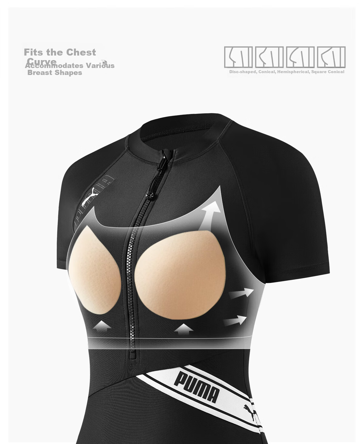 PUMA One-Piece Swimsuit for Women, Boyshort Style, Antibacterial, Sun Protection, High-End Look, Conservative, Slimming, Suitable for Hot Springs And Vacation, Athletic Swimwear 15