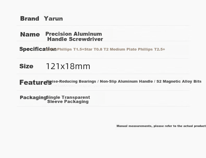 Yarun S2 Steel Screwdriver, Phone Disassembly Tool for Apple And Android, Hexagonal And Phillips Screwdriver Bits, Y-Shaped Screwdriver, 0.6Y 10