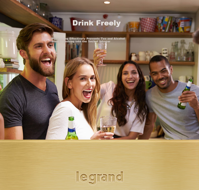 LEGRAND IP55 Waterproof Five-Hole Floor Socket Flip Cover Hidden Floor Socket Five-Hole Brass Floor Socket [Without Base Box] 6