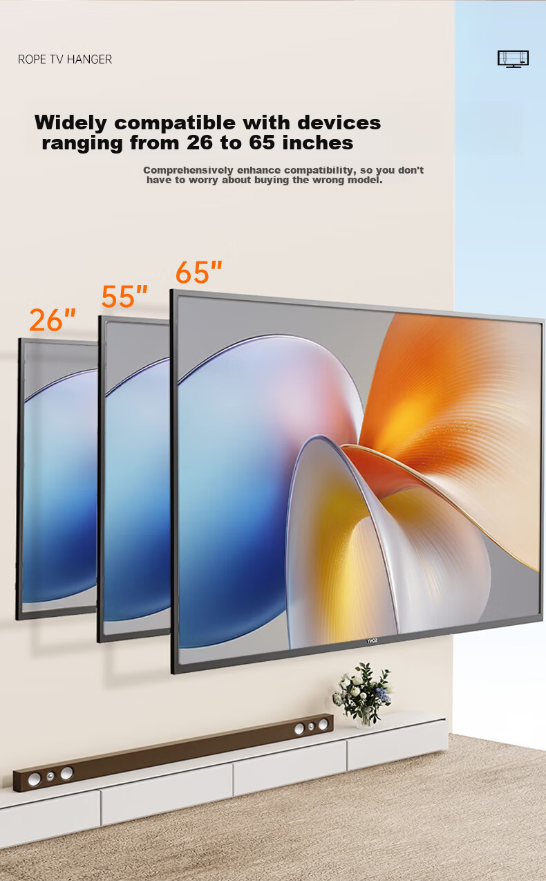 Dongpuli 75-100 Inch Ultra-Thin Embedded Large Screen TV Telescopic Rotatable Folding Wall Mount Bracket Compatible with 85 Inch Xiaomi Hisense TCL Skyworth TVs, Socket and Speaker Friendly 15