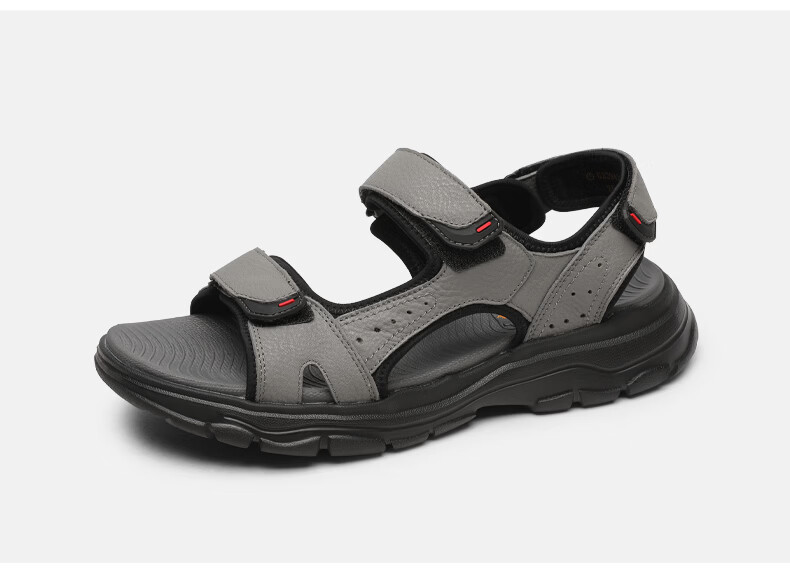 Goldlion Men's New Casual Sandals with Velcro Lightweight Shock-Absorbing Durable Beach Shoes G229420234AAF Black Size 37 16