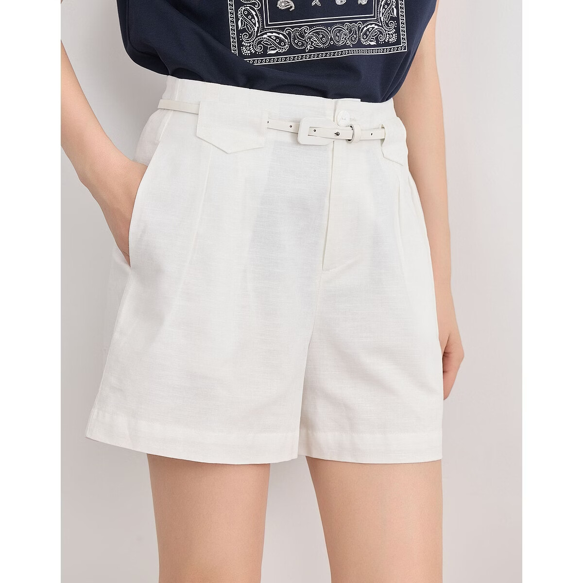 Demana [With Linen Cotton] Summer Simple Commuter Loose Shorts Slim Fit Versatile Women's Casual Pants