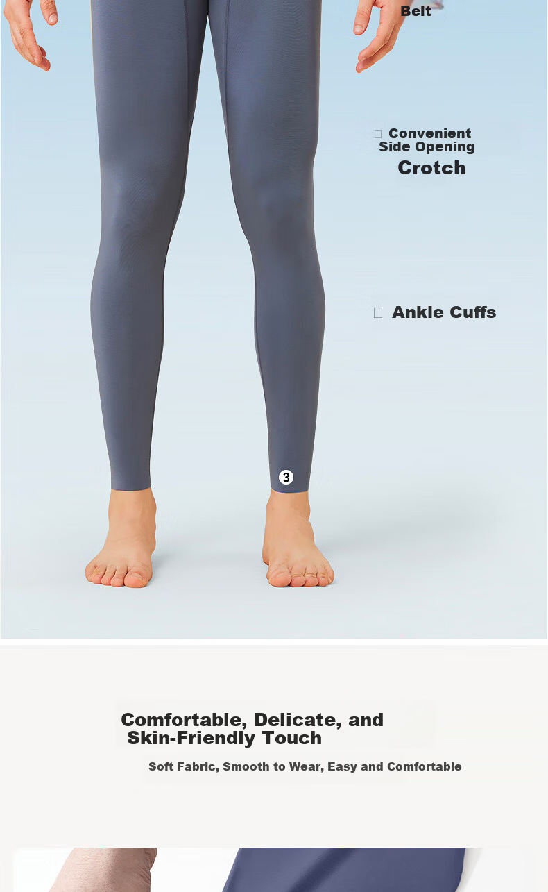 Ziyouxi Men's Seamless Slim-Fit Thermal Underwear Long Johns, Antibacterial And Anti-Mite, Autumn And Winter Inner Wear, Lightweight And Warm Men's Thermal Pants 6