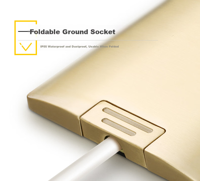 LEGRAND IP55 Waterproof Five-Hole Floor Socket Flip Cover Hidden Floor Socket Five-Hole Brass Floor Socket [Without Base Box] 2