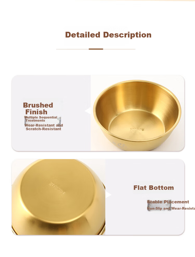 MAXCOOK 304 Stainless Steel Bowl Rice Wine Bowl Instant Noodle Bowl Soup Bowl Korean Style Bowl Bibimbap Bowl Sherpa Bowl Yogurt Bowl MCWA8593 13