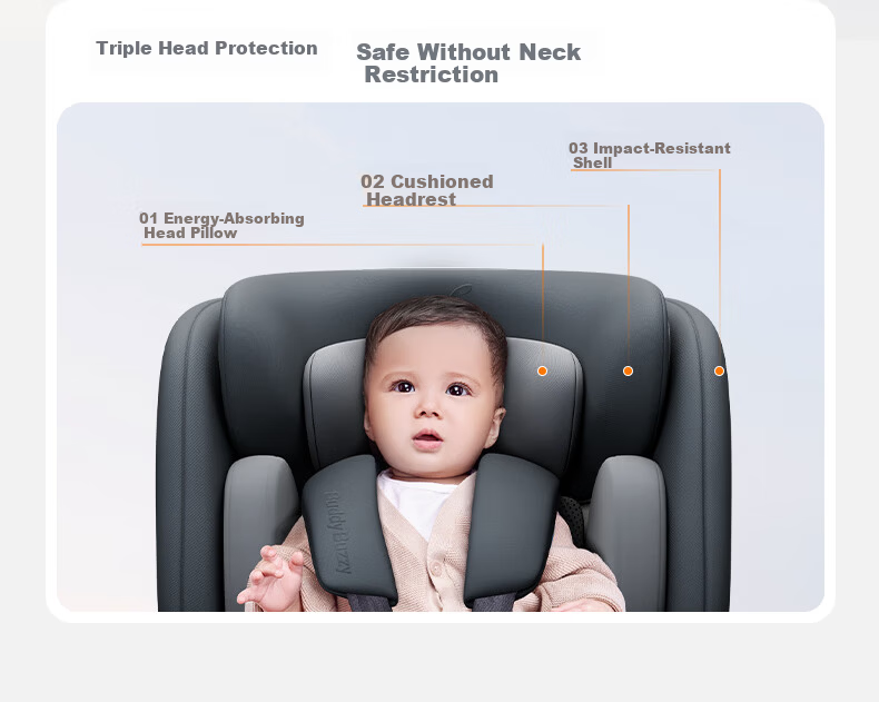 Buddy Buzzy Qiuzhi 2 New National Standard Child Safety Car Seat for Ages 0-8, In-Car Baby Chair with Reclining Function, I-Size, Iceberry Pink 30
