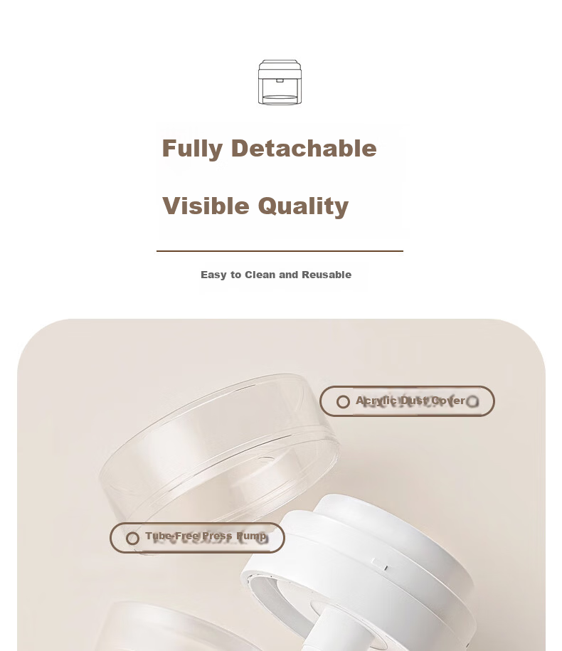 Chense Vacuum Pump Dispenser Bottle, 50ml, Travel-Sized, Skincare Sample Empty Bottle, Face Cream Dispenser, 1 Piece 12