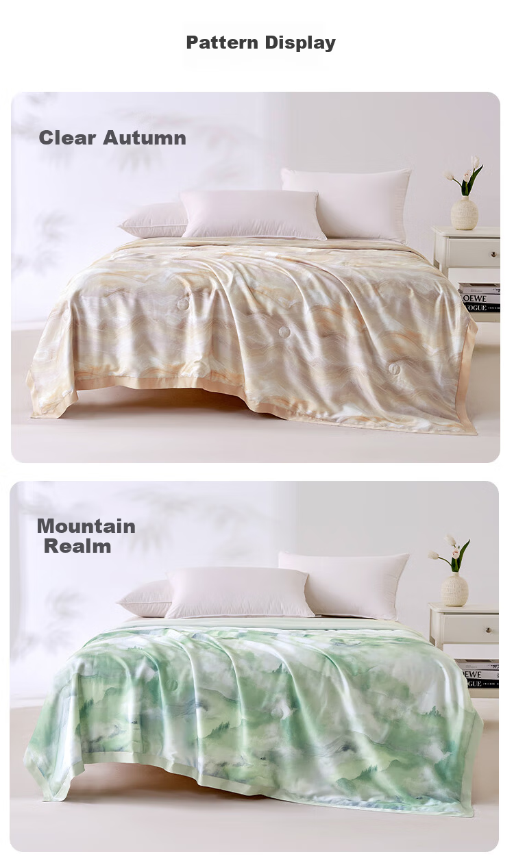 Ciyun Ice-Soft Cooling Silk Summer Quilt 100% Washable Silk Air-Conditioned Blanket 150*210cm Huaji 14