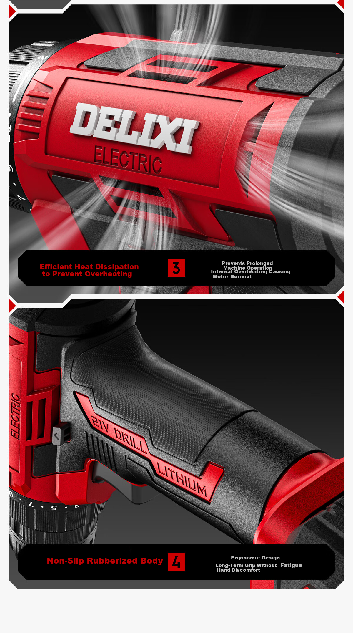 DELIXI ELECTRIC 12V Cordless Lithium Battery Impact Hand Drill Multi-Function Electric Screwdriver Household Small Power Gun Drill 16